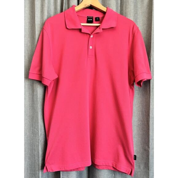 Hugo Boss Black Label Men's Pink Pallas Pima Cotton Short Sleeve